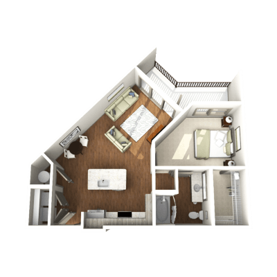 a floor plan of a room with a bedroom and a bathroom